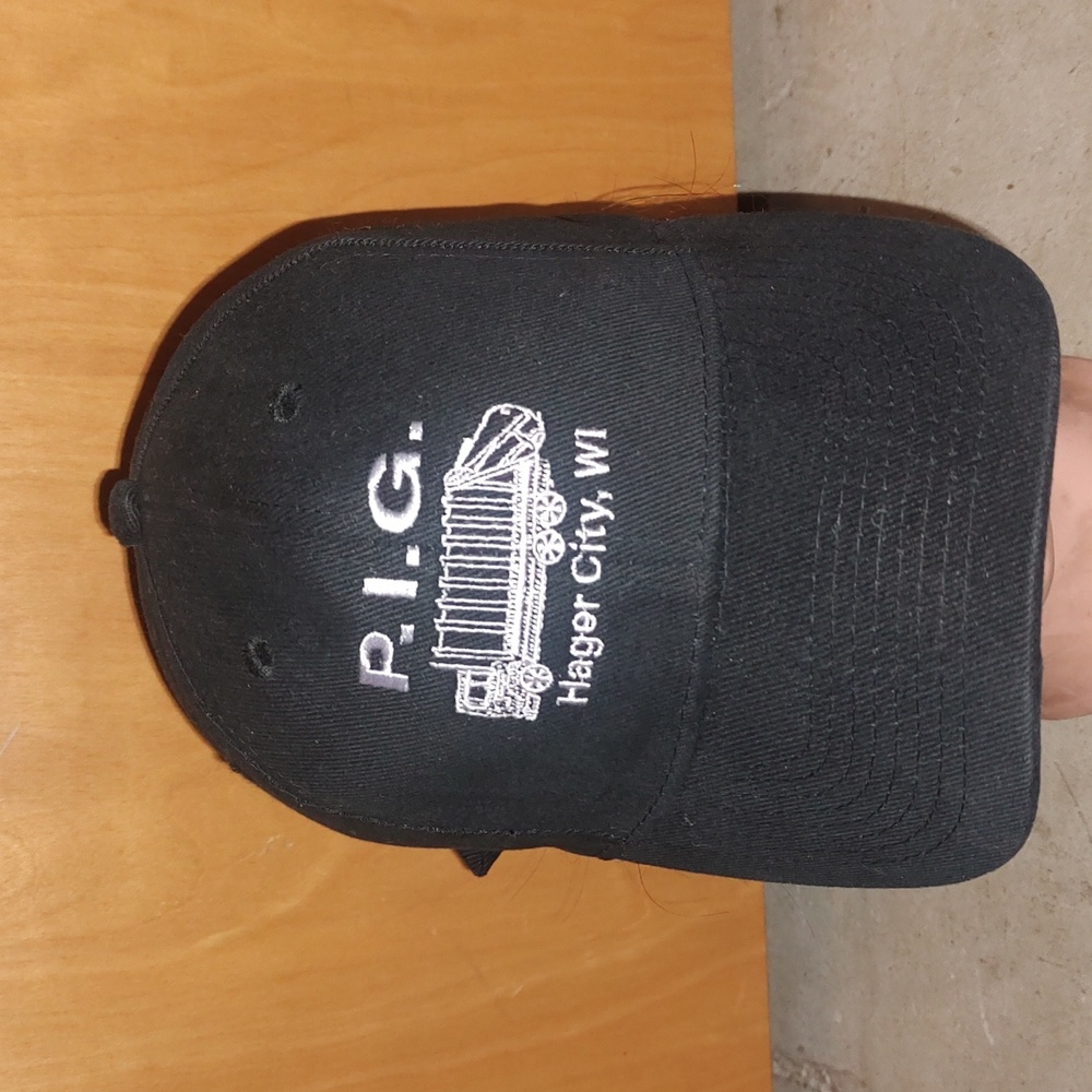 P.I.G Hager City, WI Embroidered Logo Strap-on Hat Cap